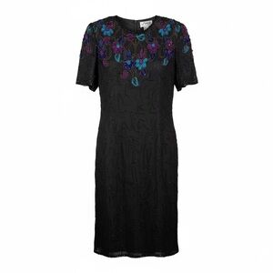 NWT Vintage Deadstock JMD New York  Silk Beaded Sequin Cocktail Dress Size M